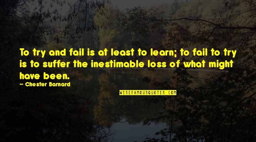 Barnard's Quotes By Chester Barnard: To try and fail is at least to