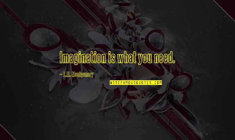 Bartending School Quotes By L.M. Montgomery: Imagination is what you need.