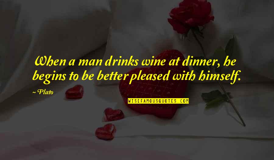 Be A Better Man Quotes By Plato: When a man drinks wine at dinner, he