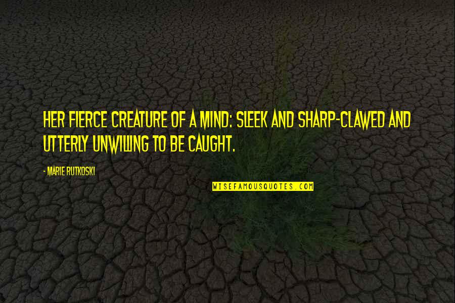 Be Fierce Quotes By Marie Rutkoski: Her fierce creature of a mind: sleek and