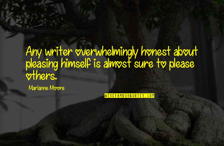 Be Honest Even If Others Are Not Quotes By Marianne Moore: Any writer overwhelmingly honest about pleasing himself is