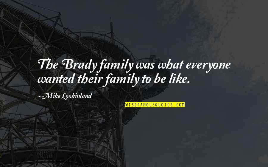 Be Like Mike Quotes By Mike Lookinland: The Brady family was what everyone wanted their
