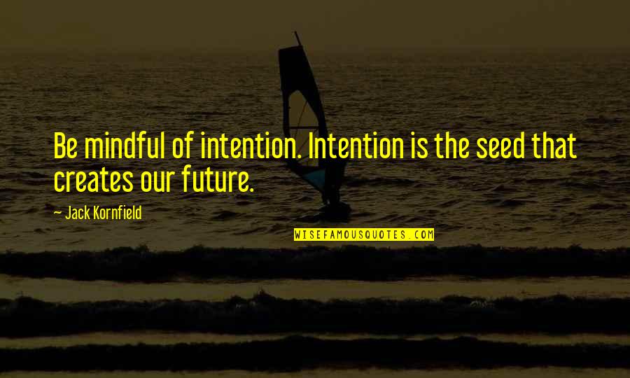 Be Mindful Quotes By Jack Kornfield: Be mindful of intention. Intention is the seed