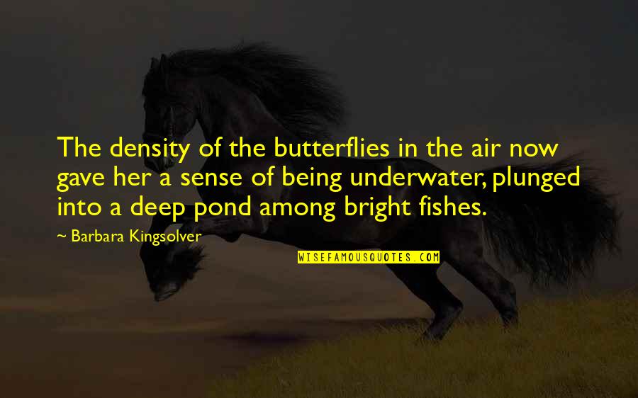 Beautiful Nature Quotes By Barbara Kingsolver: The density of the butterflies in the air