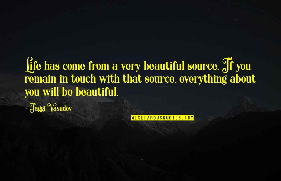 Beautiful Spiritual Quotes By Jaggi Vasudev: Life has come from a very beautiful source.