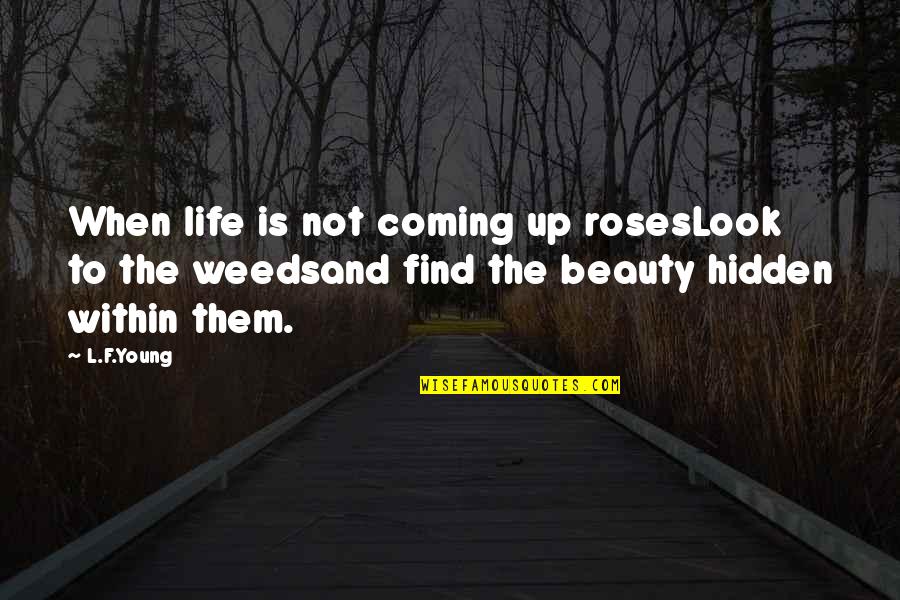 Beauty Hidden Quotes By L.F.Young: When life is not coming up rosesLook to