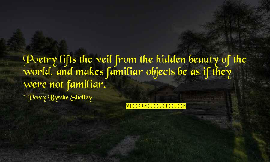 Beauty Hidden Quotes By Percy Bysshe Shelley: Poetry lifts the veil from the hidden beauty