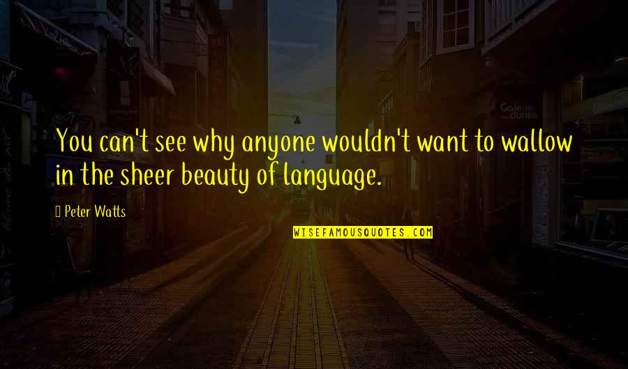 Beauty In Language Quotes By Peter Watts: You can't see why anyone wouldn't want to