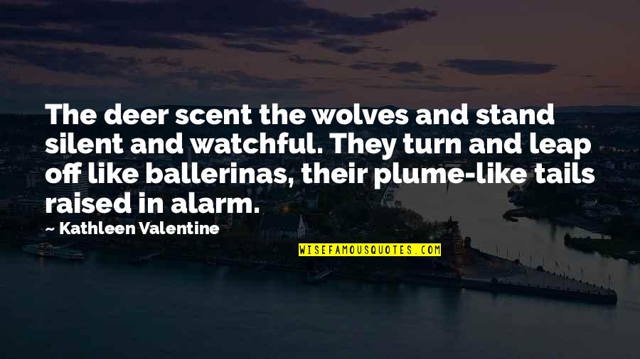 Beauty Of Wolves Quotes By Kathleen Valentine: The deer scent the wolves and stand silent