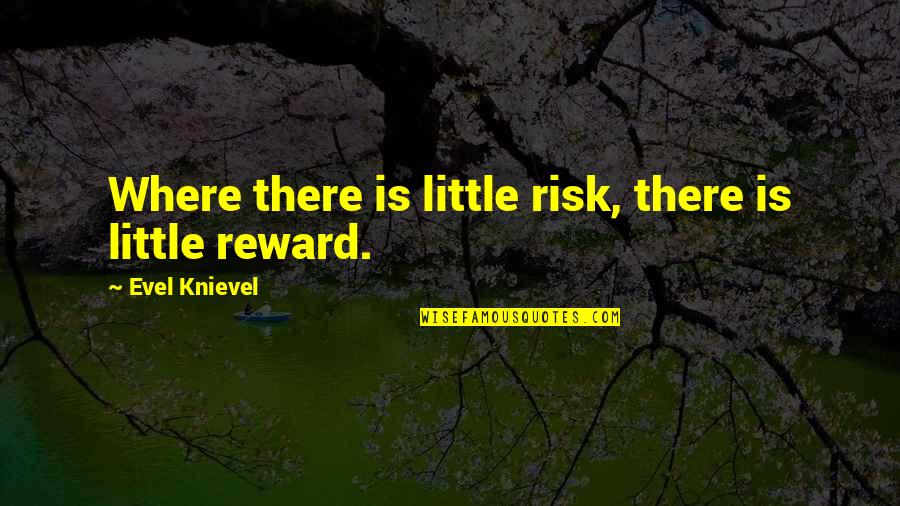 Beauty On Goodreads Quotes By Evel Knievel: Where there is little risk, there is little