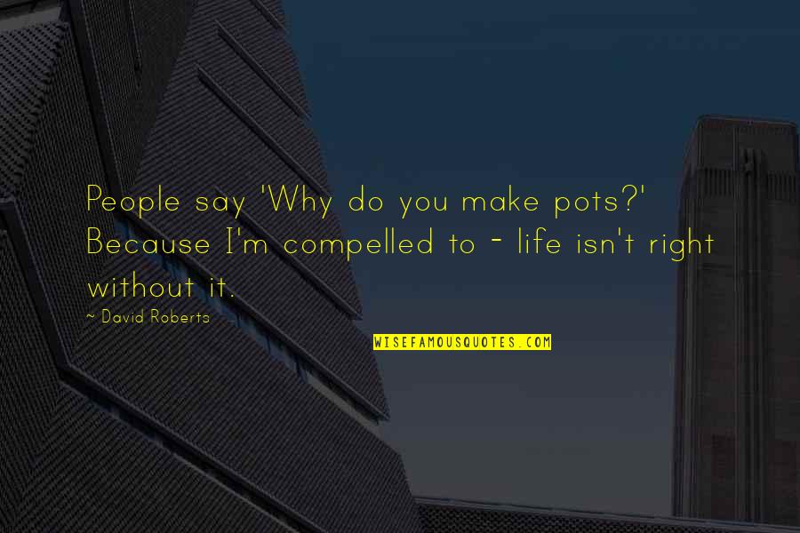 Because Without You Quotes By David Roberts: People say 'Why do you make pots?' Because