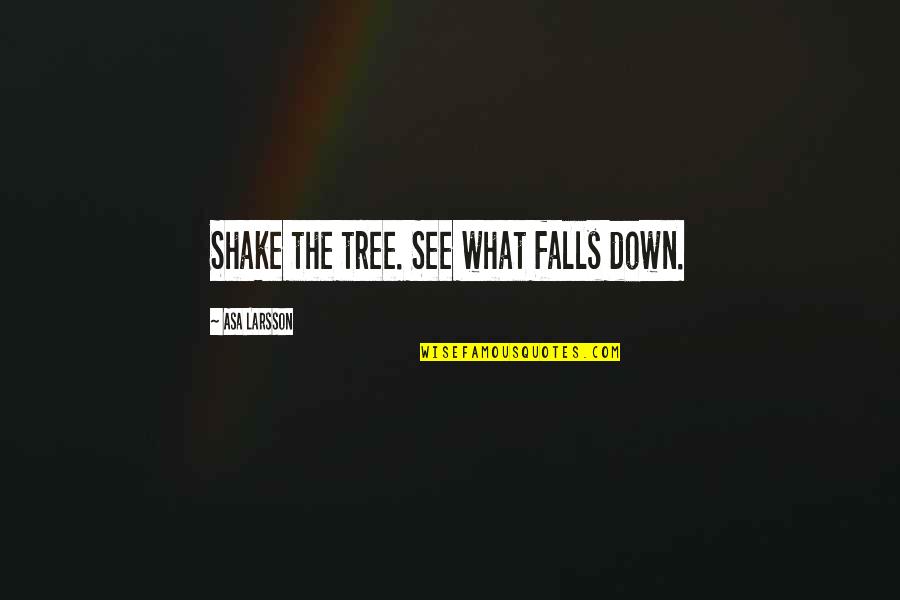 Bedda Quotes By Asa Larsson: Shake the tree. See what falls down.