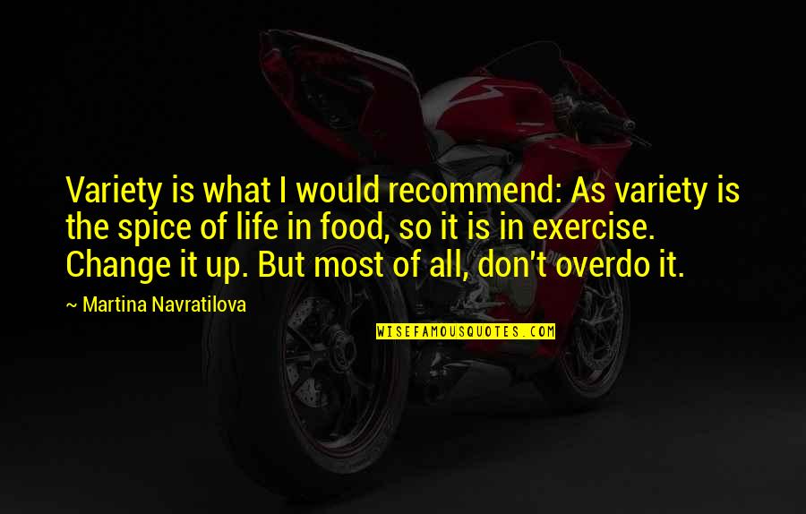 Bedevils Crossword Quotes By Martina Navratilova: Variety is what I would recommend: As variety