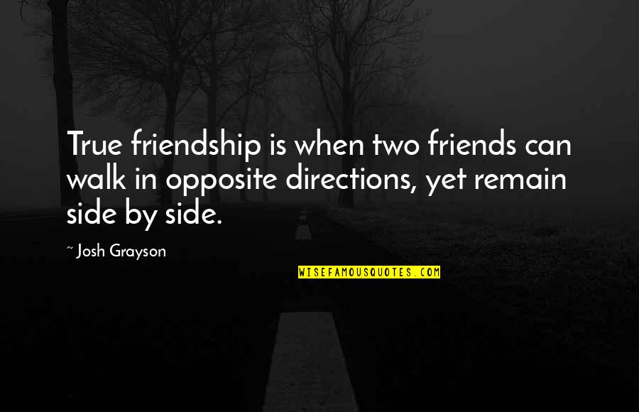 Bedraggled Quotes By Josh Grayson: True friendship is when two friends can walk