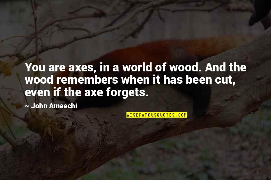 Been You Quotes By John Amaechi: You are axes, in a world of wood.