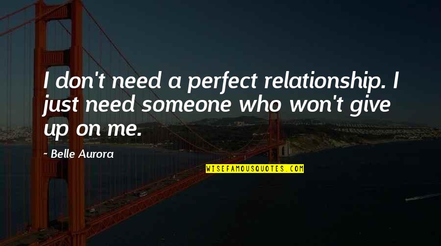 Beer Glasses Quotes By Belle Aurora: I don't need a perfect relationship. I just