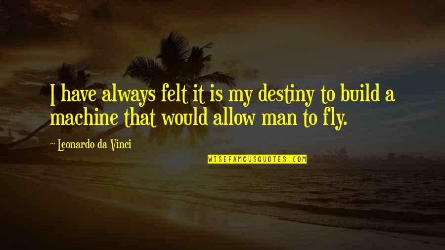 Before You Criticize Me Quotes By Leonardo Da Vinci: I have always felt it is my destiny