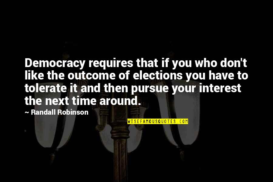 Behauptung Kreuzwortr Tsel Quotes By Randall Robinson: Democracy requires that if you who don't like