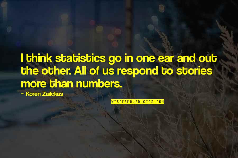 Behinder Quotes By Koren Zailckas: I think statistics go in one ear and