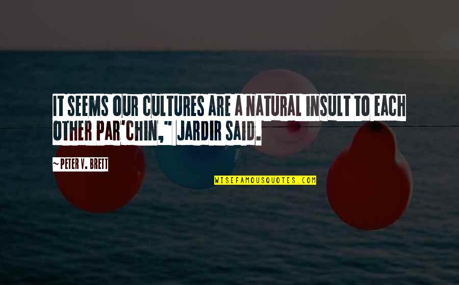 Being Jealous Of A Relationship Quotes By Peter V. Brett: It seems our cultures are a natural insult