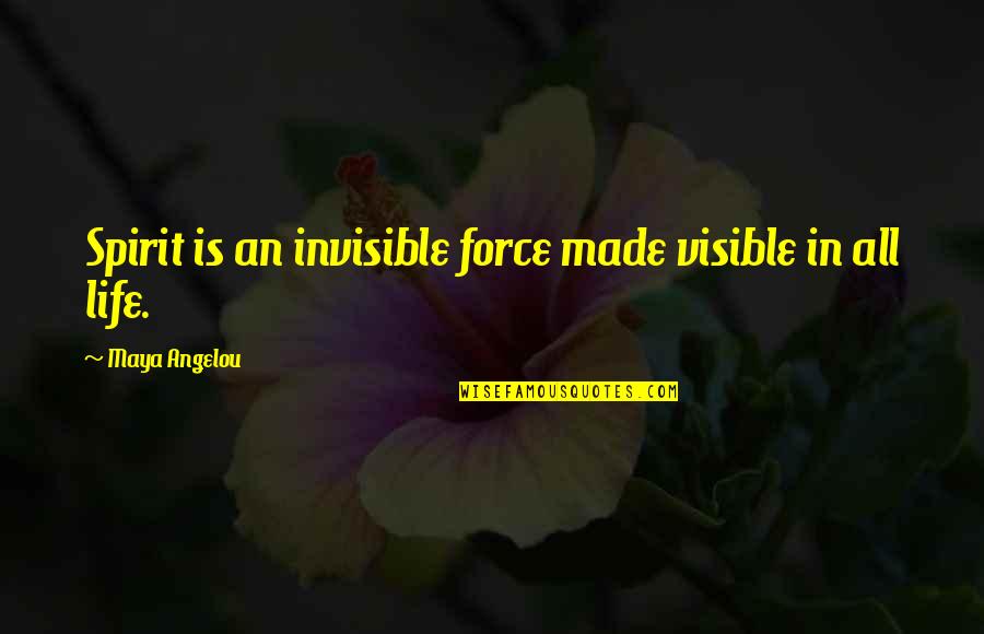 Being Small In The World Quotes By Maya Angelou: Spirit is an invisible force made visible in