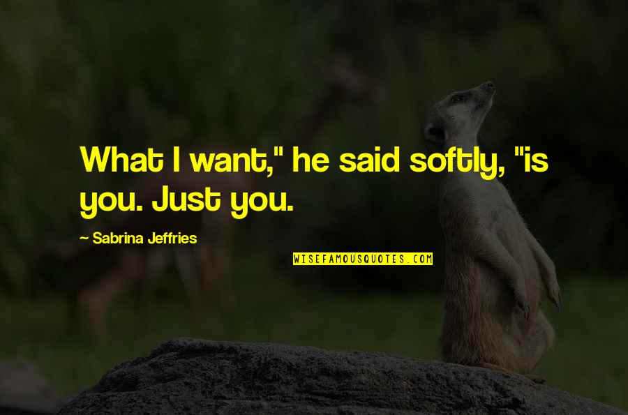 Being Supported By Family Quotes By Sabrina Jeffries: What I want," he said softly, "is you.