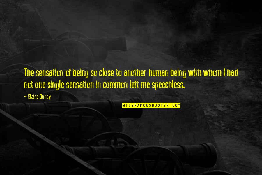 Being There For One Another Quotes By Elaine Dundy: The sensation of being so close to another