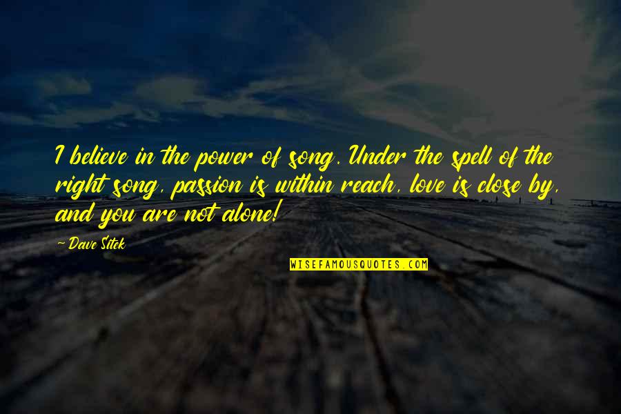 Believe It Or Not I Love You Quotes By Dave Sitek: I believe in the power of song. Under