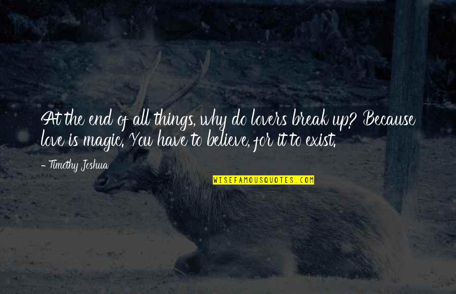 Believe Love Quotes Quotes By Timothy Joshua: At the end of all things, why do