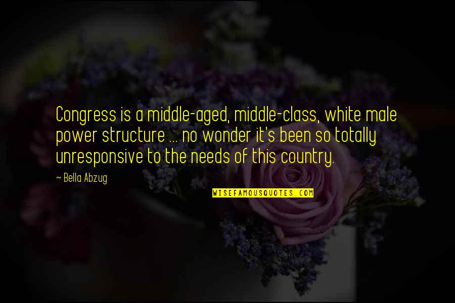 Bella's Quotes By Bella Abzug: Congress is a middle-aged, middle-class, white male power