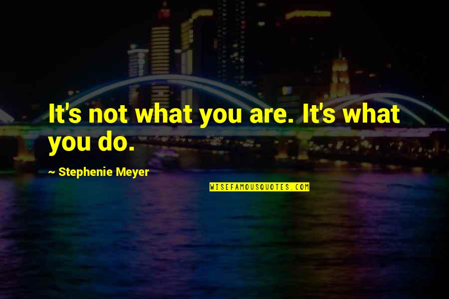 Bella's Quotes By Stephenie Meyer: It's not what you are. It's what you