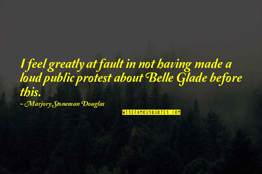 Belle In Quotes By Marjory Stoneman Douglas: I feel greatly at fault in not having