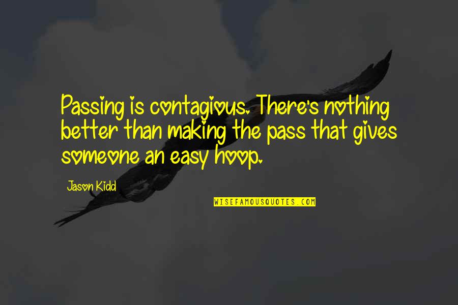 Bequest Quotes By Jason Kidd: Passing is contagious. There's nothing better than making