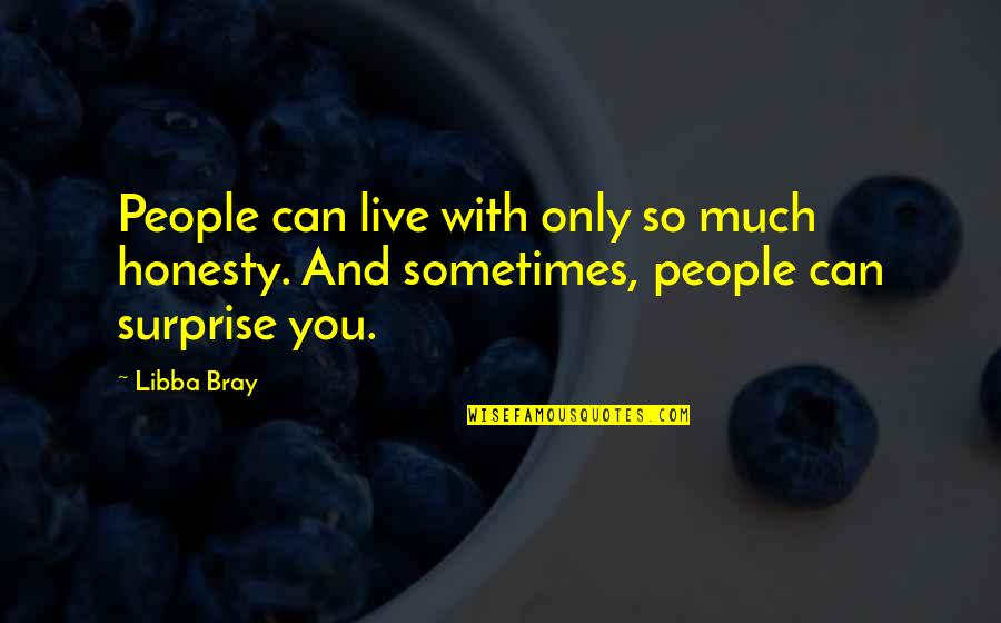 Bereaving Parents Quotes By Libba Bray: People can live with only so much honesty.