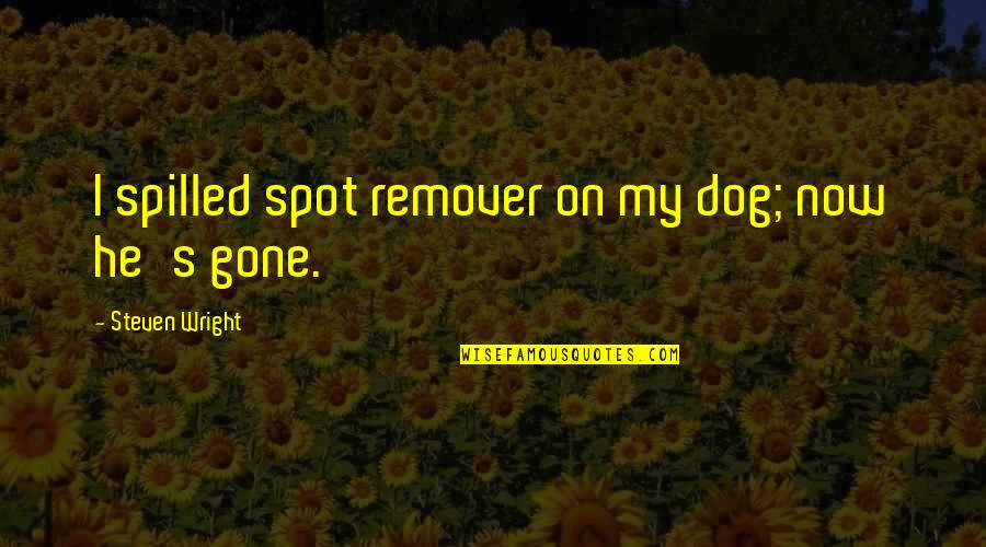 Bermacam Bunga Quotes By Steven Wright: I spilled spot remover on my dog; now