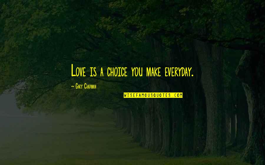 Bermet Kovacevic Quotes By Gary Chapman: Love is a choice you make everyday.