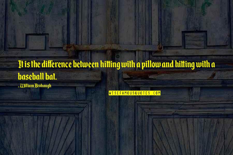 Best Baseball Hitting Quotes By William Brohaugh: It is the difference between hitting with a