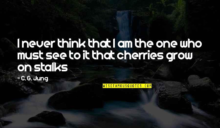 Best Cherries Quotes By C. G. Jung: I never think that I am the one