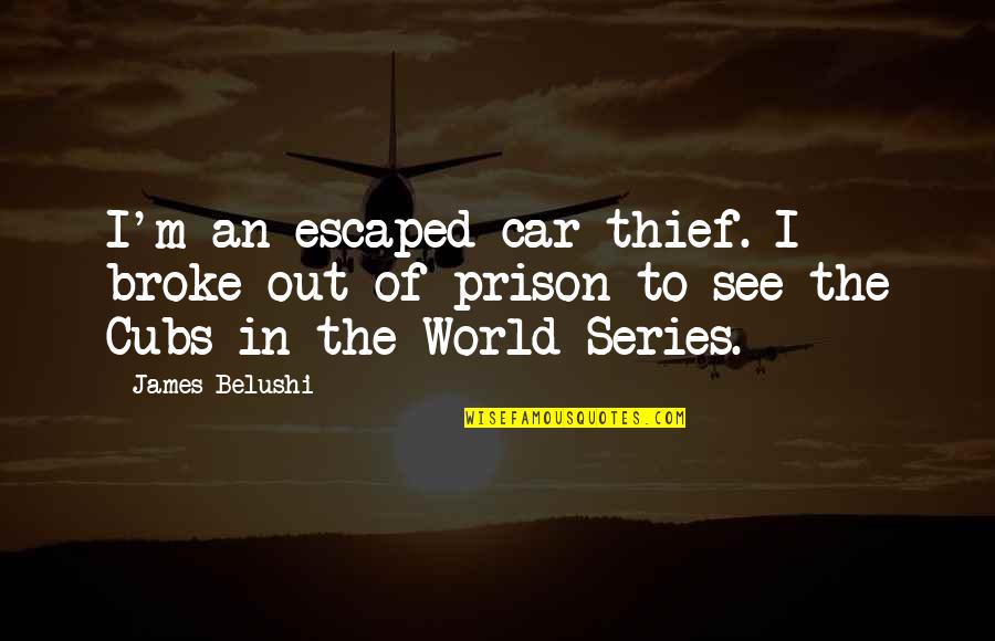 Best Cubs Quotes By James Belushi: I'm an escaped car thief. I broke out