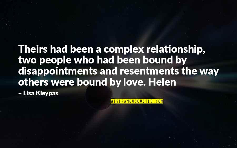 Best Disappointments Quotes By Lisa Kleypas: Theirs had been a complex relationship, two people