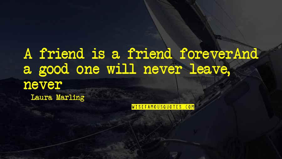 Best Friends Forever Quotes By Laura Marling: A friend is a friend foreverAnd a good