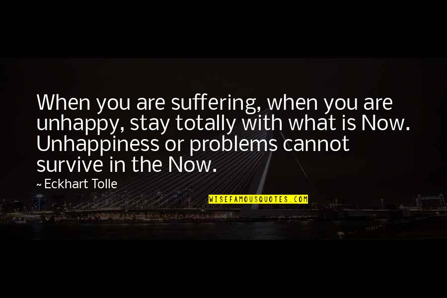 Best Funniest Yearbook Quotes By Eckhart Tolle: When you are suffering, when you are unhappy,