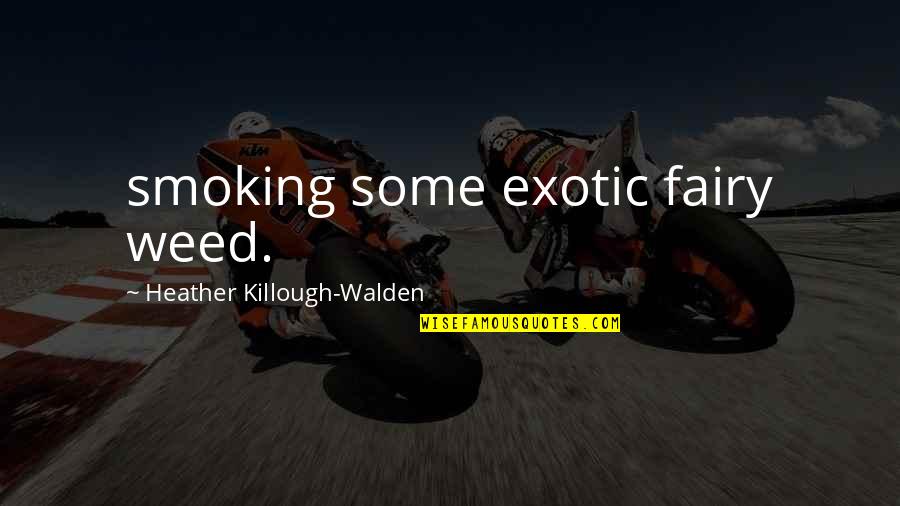 Best Non Smoking Quotes By Heather Killough-Walden: smoking some exotic fairy weed.