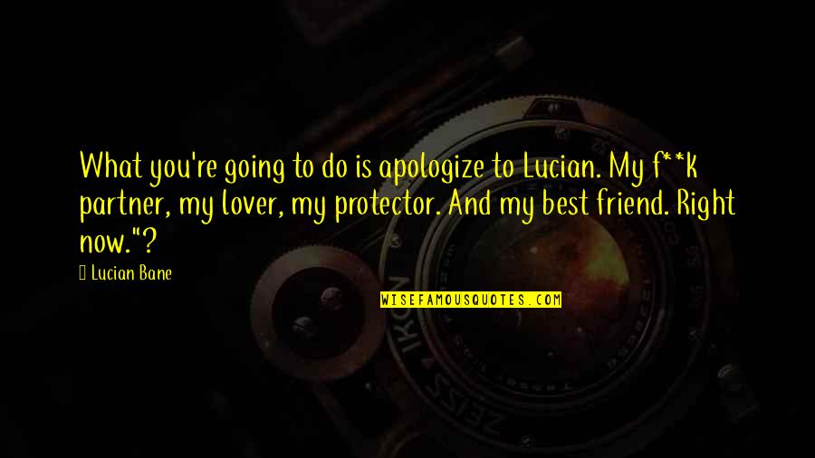 Best Partner Quotes By Lucian Bane: What you're going to do is apologize to