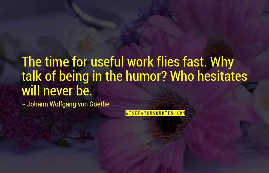 Best Time Flies Quotes By Johann Wolfgang Von Goethe: The time for useful work flies fast. Why