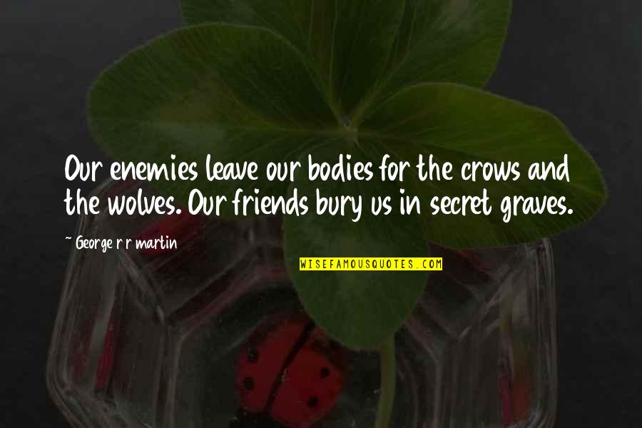 Betrayal By Friends Quotes By George R R Martin: Our enemies leave our bodies for the crows