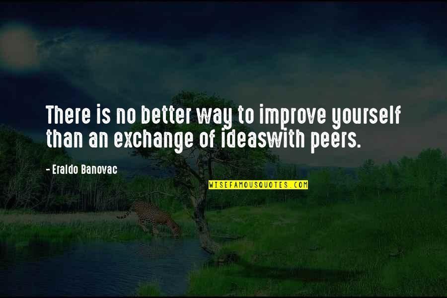 Better By Yourself Quotes By Eraldo Banovac: There is no better way to improve yourself