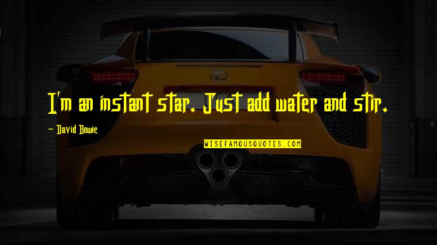 Better To Do Something Than Nothing Quotes By David Bowie: I'm an instant star. Just add water and