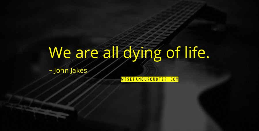 Beuxdreux Quotes By John Jakes: We are all dying of life.