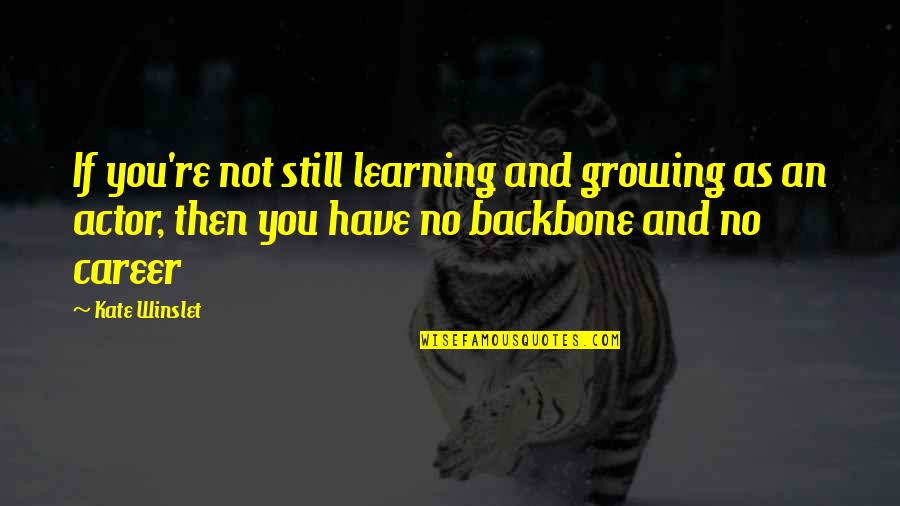 Bezva Postele Quotes By Kate Winslet: If you're not still learning and growing as